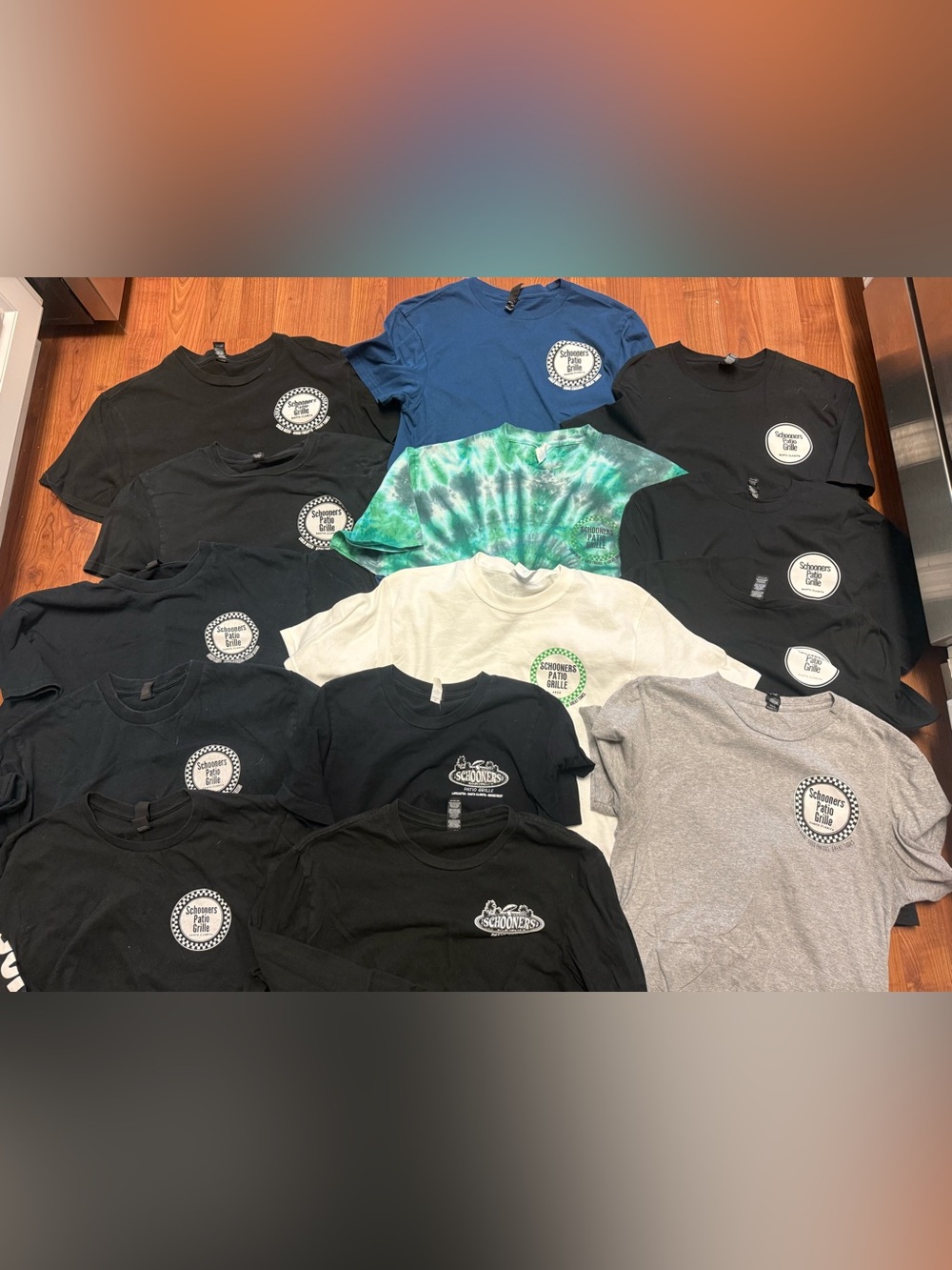 Assorted Men's Logo T-Shirts - Black, Blue, Green Tie-Dye, White, Gray